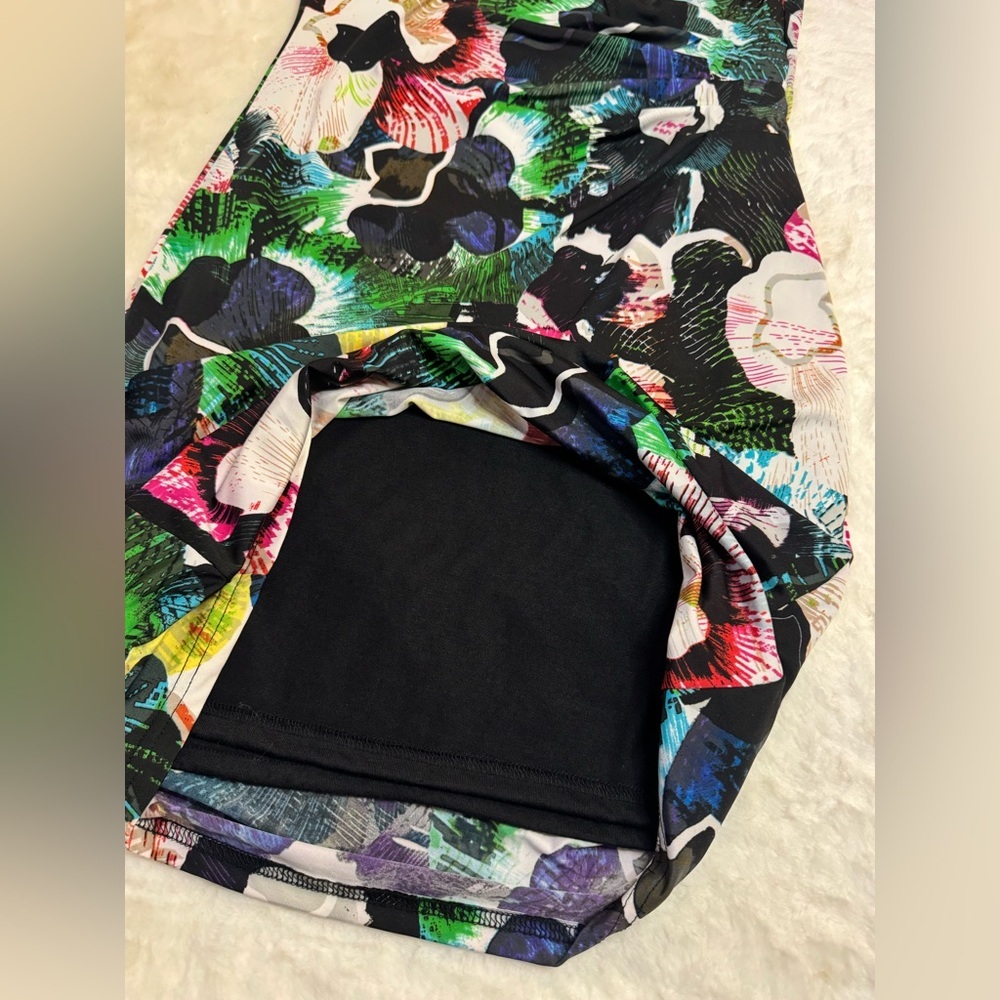 Teaberry Bold Abstract Floral Sheath Bodycon Dress, Classy Business Casual - Picture 8 of 15